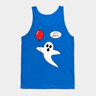 Cute Cartoon Ghost with Red Balloon Tank Top